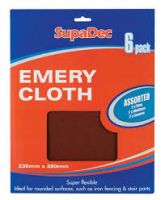 Emery Cloth Assorted Grades - 6 Pack
