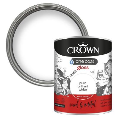 Crown One Coat Gloss - Pure Brilliant White 750ml