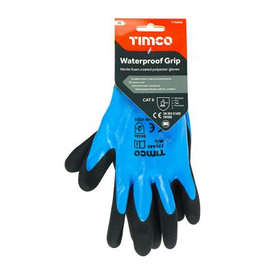 MEDIUM Waterproof Grip Gloves Sandy Nitrile BLUE