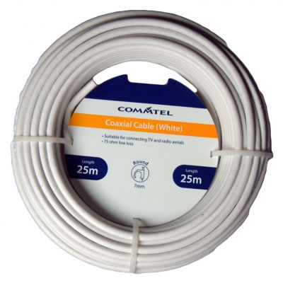 White Coax Cable 25m