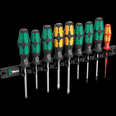 Wera 9650 Magnetic Rail Kraftform Screwdriver Set - 9pc