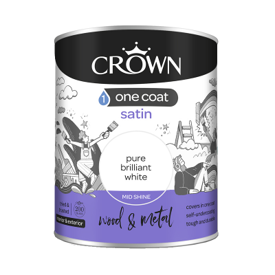 Crown One Coat Satin - Pure Brilliant White 750ml