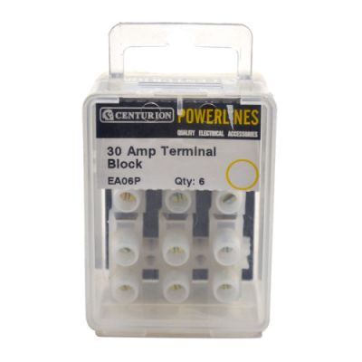 30 Amp Terminal Block - 6 Way