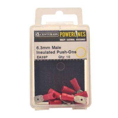 6.3mm x 0.8mm Red Male Insulated Push-Ons