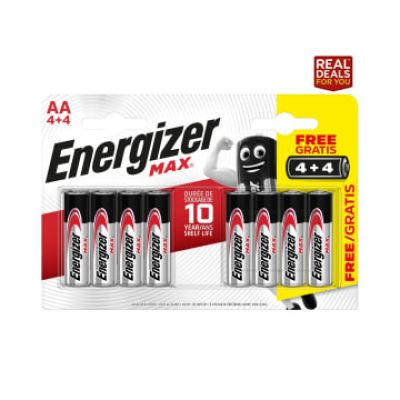 Energizer Max AA Batteries 4+4 (8 pack)