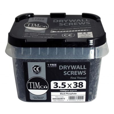 3.5x38mm Drywall Screws Fine Thread (Box of 1500)