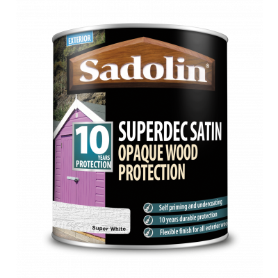 Sadolin SuperDec Satin - White 1L