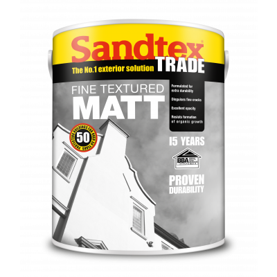 Sandtex Fine Textured Matt 5L Brilliant White