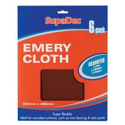 Emery Cloth Assorted Grades - 6 Pack