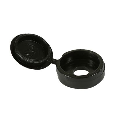 Hinged Screw Caps - Large - Black To fit 5.0 to 6.0 Screw