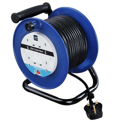 25m 4 Socket Open Cable Reel