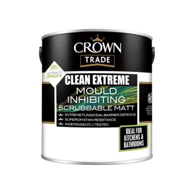 Crown Trade - Clean Extreme Mould Inhibiting Scrubbable Matt White 2.5L