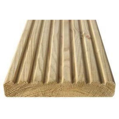 Timber Decking Board - Pattern B (25x125mm) 2.4m Length