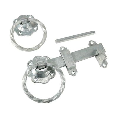 6" Ring Gate Latch - Twisted - Hot Dipped Galvanised