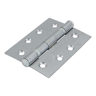 Grade 11 Ball Bearing Fire Door Hinges - Satin Chrome 101 x 76mm