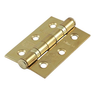 Grade 7 Ball Bearing Fire Door Hinges - Electro Brass 75 x 50mm
