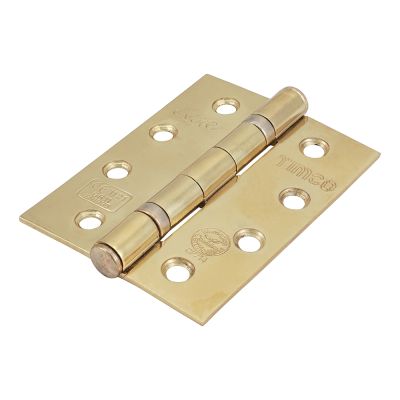 Grade 11 Ball Bearing Fire Door Hinges - Electro Brass 101 x 76mm