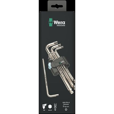 Wera 3950/9 Hex-Plus Stainless L-Key Set - Metric - 9pc