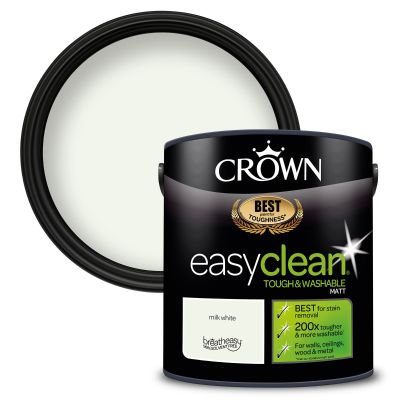 Crown Paints easyclean® Matt Emulsion - Milk White® - 2.5L