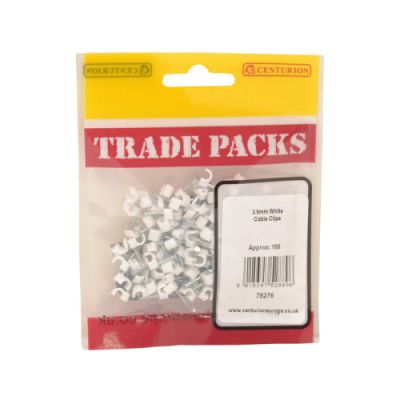 Cable Clip - White - 3.5mm (100 PK)