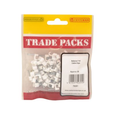 Cable Clip - Bellwire T+E White (80 PK)