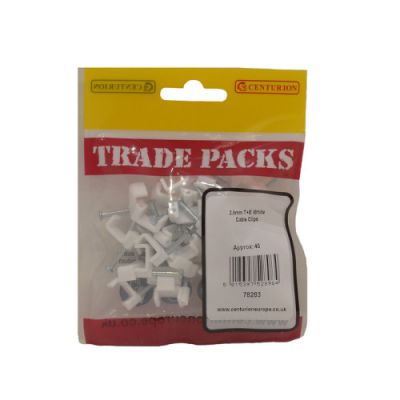 Cable Clip - White - 2.5mm T+E (40 PK)