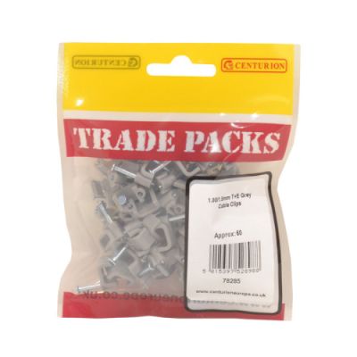 Cable Clip - T+E Grey - 1.00/1.5mm (60 PK)