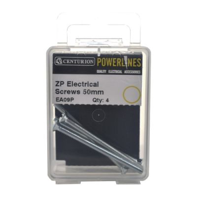 M3.5 x 50mm ZP Electrical Switch & Socket Screws (Pack of 4) 