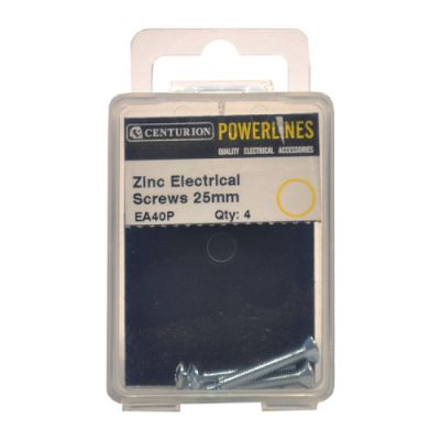 M3.5 x 25mm ZP Electrical Switch And Socket Screws (Pack of 4)