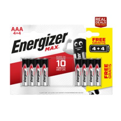 Energizer Max AAA Batteries 4+4 (8pack)