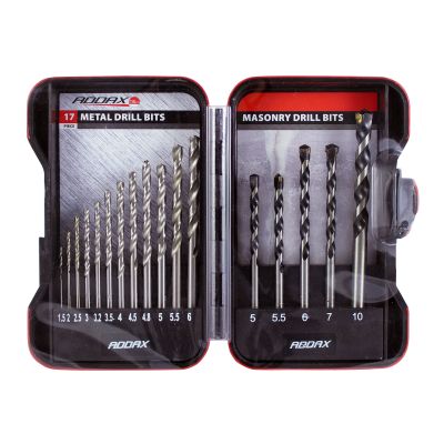 17 Piece - Metal & Masonry Drill Bit Set