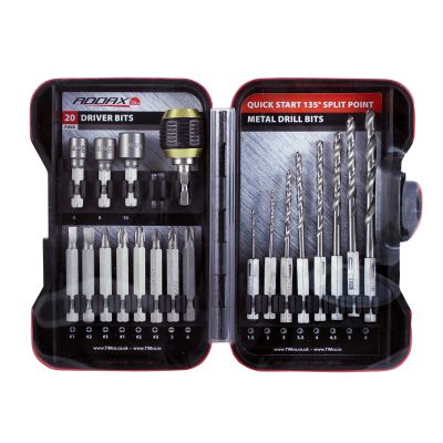 20 Piece - Driver & Metal Mixed Drill Bit Set