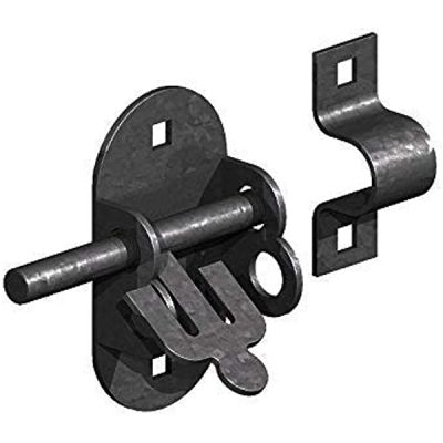 4" Oval Padlock Bolt - Black