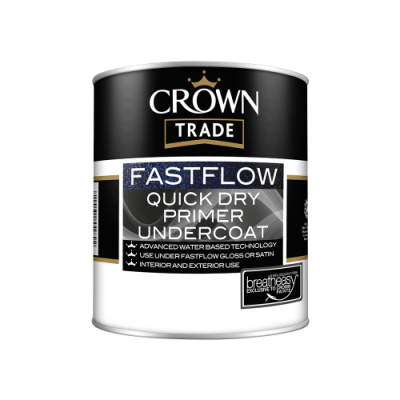 Crown Trade - Fastflow Quick Dry Primer Undercoat Charcoal Grey 1L